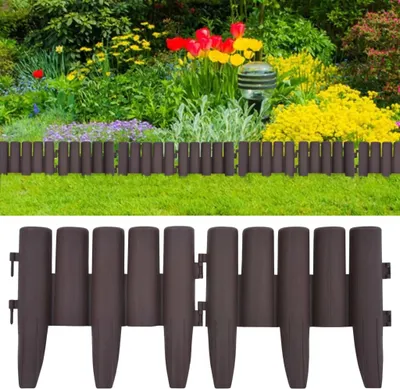 Produktbild von The Living Store Rasenkanten 36 Stk. Braun 10 m PP
