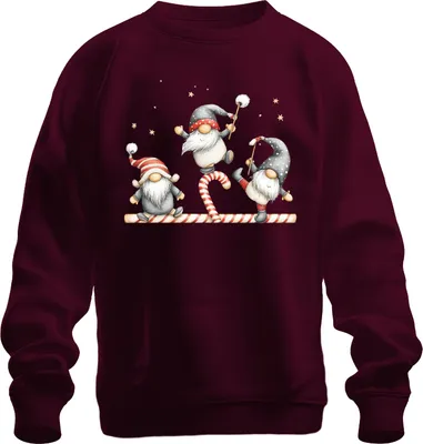 Produktbild von Weihnachtswichtel Zuckerstange süß lustig Geschenk Weihnachten Uni Sweatshirt Pullover, Burgundy, 3XL