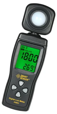 Productafbeelding van Mini digitale luxmeter met LCD-display, handzaam, voor het meten van lichtintensiteit (illuminometer, luminometer, fotometer). Meetbereik: 0-200.000 lux