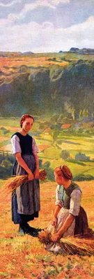 Produktbild von Eugène Burnand Kunstdruck Bild - Die„hrenleserinnen, 1874 (158 x 53 cm)