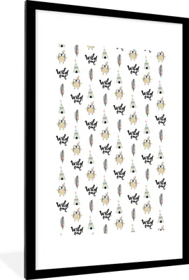 Produktbild von MuchoWow® MuchoWow® Gerahmtes Poster Illustrationen - Farben - Muster 60x90 cm - Poster mit zchwarzem Bilderrahmen - Dekoration - Wandposter Wohnzimmer - Hochwertig