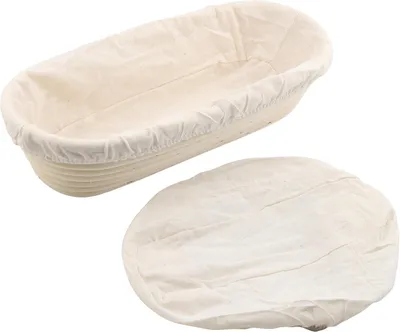 Obrázok produktu pre Ošatka na chlieb 35x15x8 cm, ratan, béžová, s ľanovou vložkou, pre kvások