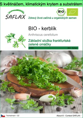Obrázek produktu pro SAFLAX Garden to go - BIO - kerblík - Anthriscus cerefolium - 800 Semena - S květináčem, klimatickou poklicí a pěstebním substrátem