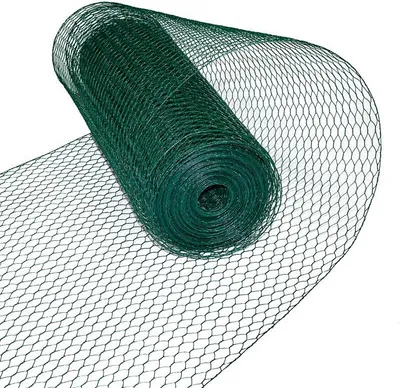 Produktbild von Sechseckgeflecht Volierendraht Hasendraht 1,00 x 25 m Drahtzaun Zaun grün 13 mm