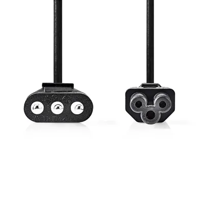 Produktbild von Nedis Stromkabel - Italien Stecker - IEC-320-C5 - Gerade - Gerade - Vernickelt - 2.00 m - Rund - PVC - Schwarz - Label