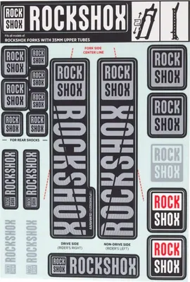 Produktbild von RockShox Dekor Set Rockshox 35 Mm Polar Grau 2018+