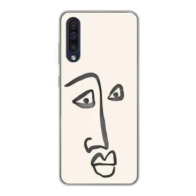 Produktbild von MuchoWow® Handyhülle Schutzhülle Hülle für Samsung Galaxy A30s Gesicht - Augen - Strichzeichnung Silikon Softcase Handy Hülle - Karteninhaber
