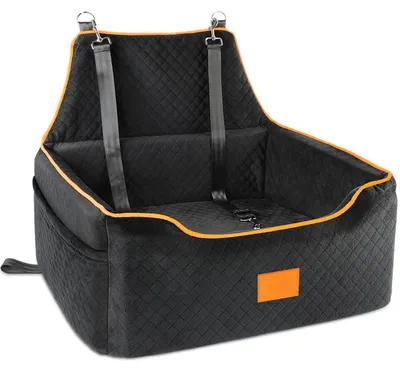 Image de Siège auto pour chien, surélévation pour chiens jusqu'à 25 kg, amovible et lavable, couleur noire
