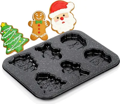 Image de Moule à biscuits de Noël, revêtement granit, 35 x 26,5 x 2 cm
