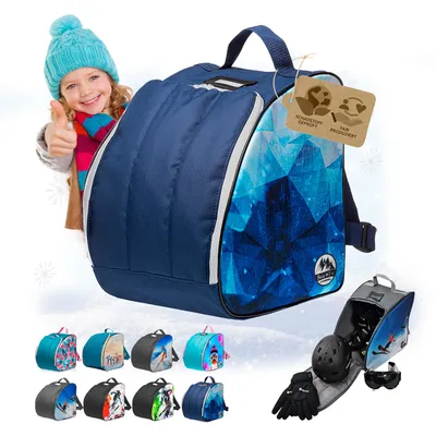 Produktbild von BAMBINIWELT Kinder Skischuhtasche Skistiefeltasche integrierte Standfläche Wasserablaufloch Helm Skibrille Handschuhe (Modell 2)