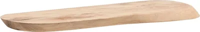 Wandregal Akazie Massivholz in Gesamtansicht mit ovaler Form und natürlicher Holzmaserung.