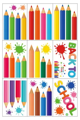 Fensteraufkleber, 9 Stück, Bleistift-Motiv, 30x20 cm, PVC