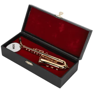 Obrázok produktu pre Saxofón ozdoby Miniatúrne dekorácie Mini hudobný nástroj Model Darčekové remeslo 19cm