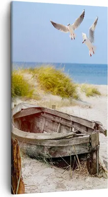 Produktbild von Bild auf Leinwand - Leinwandbild - Einteilig - Strand Möwen £ódŸ - 45x80cm - Wand Bild - Wanddeko - Wandbilder - Leinwanddruck - Bilder - Wanddekoration - Leinwand bilder - Wandbild - PA45x80-4170