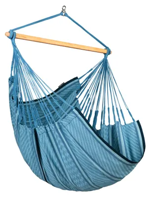 Produktbild von La Siesta Hängesessel HABANA Comfort zebra blau Lounger aus Baumwolle