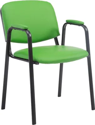 Produktbild von Konferenzstuhl Kunstleder - Stapelstuhl - Platzsparend und bequem | Farbe: Grün