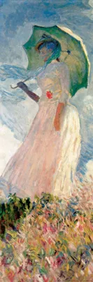 Zdjęcie produktu dla Claude Monet Art Print Obraz - Kobieta z parasolem 1886 (91 x 30 cm)