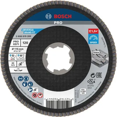 Produktbild von PRO X571 Fächerschleifscheibe X-Lock, abgewinkelt, 115 mm, K120