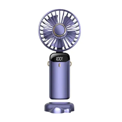 Produktbild von Mini Handventilator 5000 mAh - 5 Stufen, faltbar, USB-C, Dunkelblau