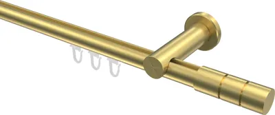 Produktbild von Interdeco Innenlaufstange / Gardinenstange mit Innenlauf Messing-Optik, Typ Platon Elanto (Rillenzylinder), 20 mm Ø 1-läufig, 100 cm