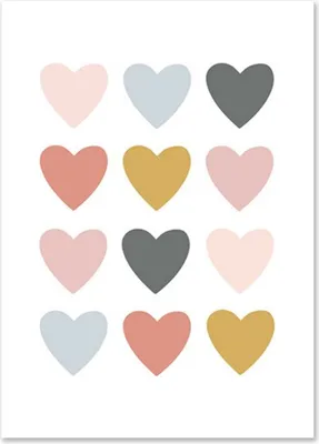 Produktbild von TPFLiving Kunstdruck LW-1036 (OHNE RAHMEN) Poster - Leinwand - Wandbild - Hochauflösender Giclée-Druck, langlebig und hochwertig - Sonne, Wolken, Herzen, Regenbogen für Kinderzimmer - Auch im 3er Set - Größe: 60x80cm