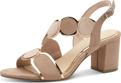 Produktbild von MARCO TOZZI Damen Sandale bequeme und weiche Damensandale Schließe 2-28347-42, Größe:39 EU, Farbe:Beige
