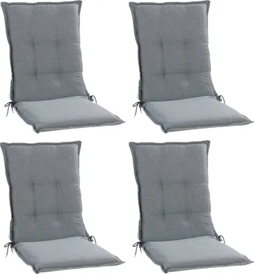 Produktbild von Gartenstuhlauflagen - Hellgrau - Mittellehner - 4er Set