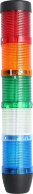Produktbild von STEX24 Signalsäule blau-weiß-grün-gelb-rot, 50mm, 24V AC/DC, LED-Blinklicht SS50-OB5/24 102 MaßeLänge320,0mm,