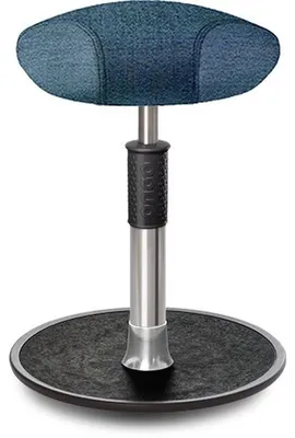 Produktbild von Sitz- Stehhocker Free Regular Triangel Camira Rivet Ozeanblau Chrom /schwarz.