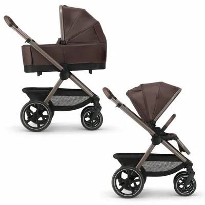 Immagine prodotto di Deryan Naya: Passeggino 2 in 1 – Pieghevole – Con coprigambe – Modello "Cioccolato"