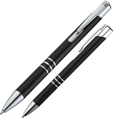 Produktbild von 10 Kugelschreiber aus Metall / Farbe: schwarz
