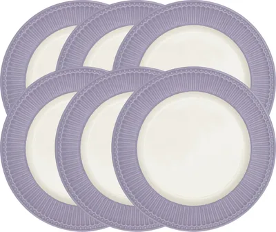 Produktbild von Greengate Alice Speiseteller lavender 26,5 cm Set6