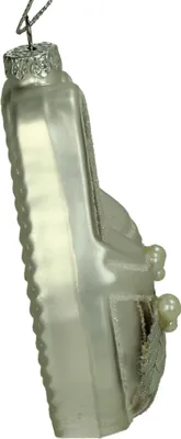 Produktbild von Christbaumschmuck Glas 10cm Hausschuh Figur Weiß