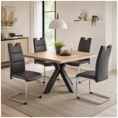 Produktbild von Schwingstuhl 4er Set Polyurethanbraun DannyC HTI-Line