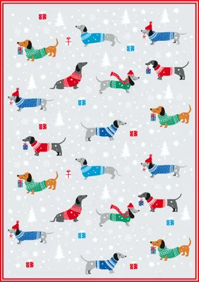 Produktbild von Geschirrtuch Weihnachtsdackel, Geschirrtücher, Mitbringsel Geschenkidee Tuch, Dackel Hund Geschenke