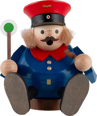 Produktbild von Eisenbahner sitzend - Kugelrauchfigur (13cm) Räuchermann von Richard Glässer