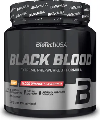 A product shot of a black supplement container.