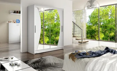 Produktbild von Geräumiger Kleiderschrank mit Spiegel Oliver – Breite 150 cm, weiß