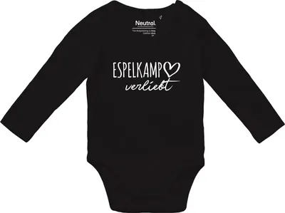 Produktbild von Huuraa Baby Body Espelkamp verliebt 74 Black  Baumwolle Fairtrade Langarmbody Geschenkidee