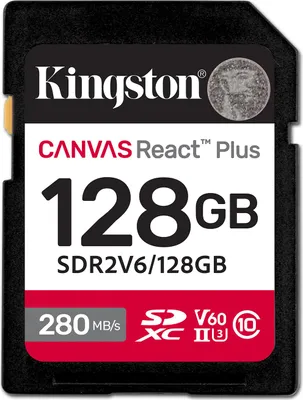 Produktbild von Kingston Canvas React Plus SDXC 128 GB UHS-II U3 V60 280 MB/s