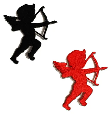 Produktbild von Amor Engel Liebe - Aufnäher, Bügelbild, Aufbügler, Applikationen, Patches, Flicken, Zum Aufbügeln, Größe: 5,9 x 6,9 cm