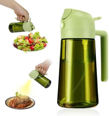 Produktbild von Ölkännchen 2in1 470ml dunkelgrün Glas für Salat