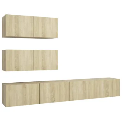 Produktbild von vidaXL 4-tlg. TV-Schrank-Set Sonoma-Eiche Holzwerkstoff