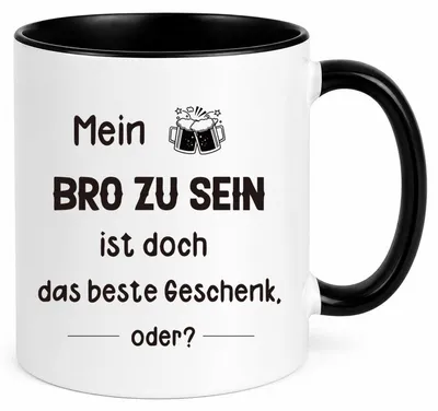 Immagine prodotto di Tazza da caffè "Essere tuo fratello è il regalo migliore?". Capacità: 330 ml. Colore: bianco