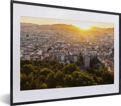 Produktbild von MuchoWow® MuchoWow® Gerahmtes Poster Frankreich - Marseille - Sonnenuntergang 40x30 cm - Poster mit zchwarzem Bilderrahmen - Bilderrahmen - Poster im Rahmen