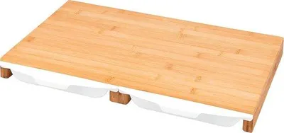 Image de Planche à découper en bambou avec deux compartiments // env. 49,5 x 28,5 cm