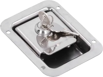 Imagen del producto de Cerradura de acero inoxidable 304, con 2 llaves, para remolques y vehículos de servicio