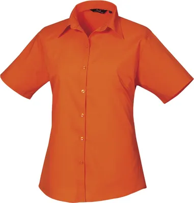 Image de Chemise de travail / chemisier en popeline à manches courtes pour femmes Premier RW1092 (10UK/36DE) (Orange)