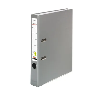Produktbild von Falken Ordner, DIN A4, PP, 50 mm, schmal, auswechselbares Rückenschild, grau