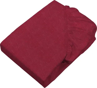 Produktbild von Biber Spannbetttuch Melange, Feinbiber Spannbettlaken, 90 x 200 cm, dunkelrot meliert, Matratzen bis 23 cm Höhe, sleepling